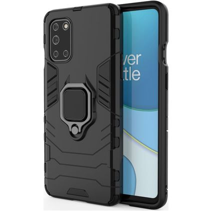 Mobigear Armor Ring OnePlus 8T Hardcase Backcover Shockproof mit Ringhalter - Schwarz