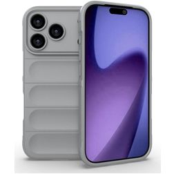 Mobigear Bumpy iPhone 18 Pro Hülle Flexibles TPU Backcover - Grau