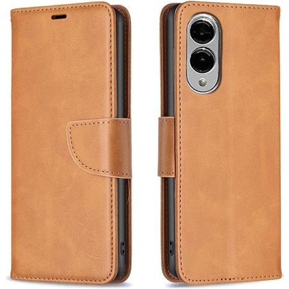 Mobigear Excellent Samsung Galaxy S25 Edge Hülle Klapphülle Geldbörse - Cognac
