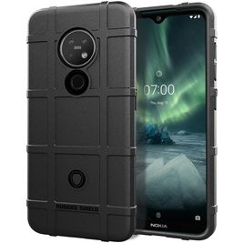 Mobigear Rugged Shield Nokia 7.2 Hülle Flexibles TPU Backcover Stoßfest - Schwarz