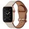 Mobigear Venezia Leder Apple Watch Armband Dornschließe - 49/46/45/44 mm - Beige
