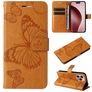 Mobigear Butterfly iPhone 16 Pro Hülle Klapphülle Geldbörse - Cognac