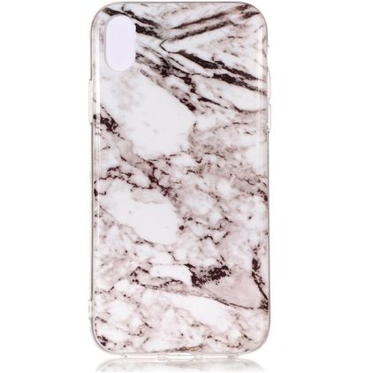 Mobigear Marble iPhone XS Max TPU (flexibel) Backcover - Weiß