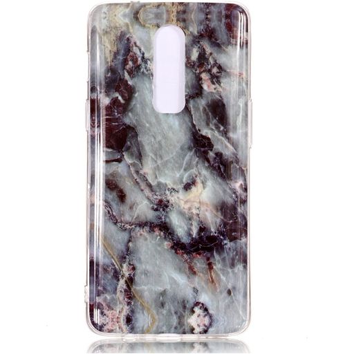 Mobigear Marble OnePlus 6 Hülle Flexibles TPU Backcover - Grau