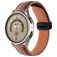 Mobigear Stitched Leder Smartwatch Armband Magnetverschluss - 22 mm - Braun