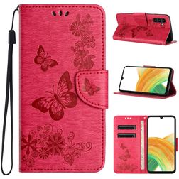 Mobigear Butterfly Samsung Galaxy A35 Klapphülle Portemonnaie - Rot