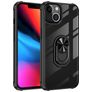 Mobigear Crystal Ring iPhone 14 Pro Hülle Hardcase Backcover mit Ringhalter - Transparent / Schwarz