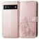 Mobigear Clover Google Pixel 6a Hülle Klapphülle Geldbörse - Roségold