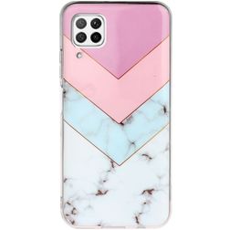 Mobigear Marble Huawei P40 Lite Hülle Flexibles TPU Backcover - Dreifarbig