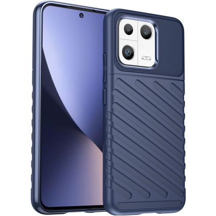 Mobigear Groove Xiaomi 13 Hülle Flexibles TPU Backcover - Blau