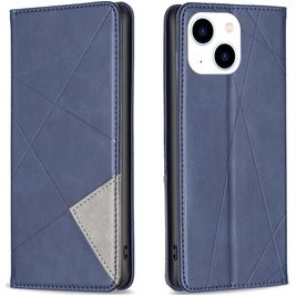 Mobigear Rhombus Slim iPhone 15 Hülle Klapphülle - Blau