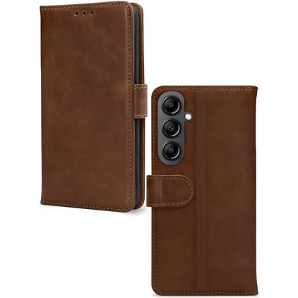 Mobilize Wallet Samsung Galaxy A14 Hülle Echtes Leder Klapphülle Geldbörse - Braun