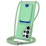 Mobigear Lanyard Card Samsung Galaxy S26 Ultra Silikon Handykette mit Kartenhalter - Grün