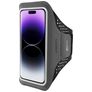 Mobiparts Comfort Fit Handyhalterung Joggen iPhone 14 Pro Sporthülle Neopren Sportarmband - Schwarz