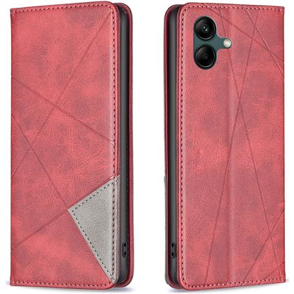 Mobigear Rhombus slim Samsung Galaxy A05 Hülle Klapphülle - Rot