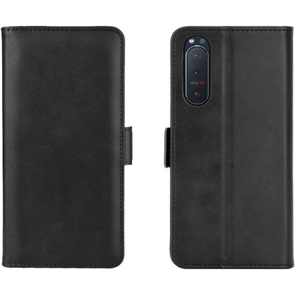 Mobigear Slim Magnet Sony Xperia 5 II Klapphülle Portemonnaie - Schwarz