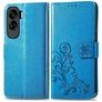 Mobigear Clover HONOR 90 Lite Hülle Klapphülle Geldbörse - Blau