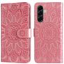 Mobigear Sunflower Samsung Galaxy A57 Hülle Klapphülle Geldbörse - Roségold