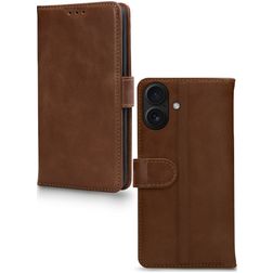 Mobilize Wallet iPhone 17 Hülle Echtes Leder Klapphülle Geldbörse - Braun