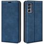 Mobigear Retro Slim Motorola Moto G62 Hülle Klapphülle Geldbörse - Blau