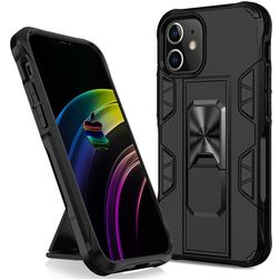 Mobigear Armor Stand iPhone 12 Pro Max Hülle Hardcase Backcover Stoßfest mit Ständer - Schwarz