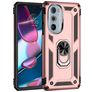 Mobigear Armor Ring Motorola Edge 30 Pro Hülle Hardcase Backcover Stoßfest mit Ringhalter - Roségold