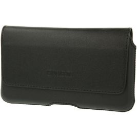 Valenta Durban Echtes Leder Gürteltasche (max 16,7 cm x 8 cm) - Gürtelclip - Holster - Schwarz