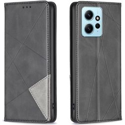 Mobigear Rhombus Slim Xiaomi Redmi Note 12 Hülle Klapphülle - Schwarz