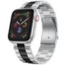 Mobigear Lissabon Edelstahl Apple Watch Armband Faltschließe - 42/41/40/38 mm - Schwarz / Silber
