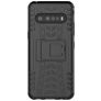 Mobigear Tire LG V60 ThinQ Hülle Hardcase Backcover Stoßfest mit Ständer - Schwarz
