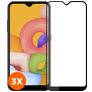 Mobigear Premium Samsung Galaxy A01 Panzerglas Gehärtetes Glas Displayschutz - Hüllenfreundlich - Schwarz (3er Pack)