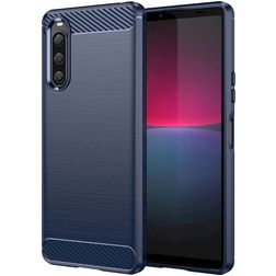 Mobigear Brushed Slim Sony Xperia 10 V Hülle Flexibles TPU Backcover - Blau
