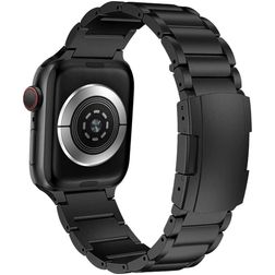 Mobigear Brisbane Titan Apple Watch Armband Faltschließe - 49/46/45/44 mm - Schwarz