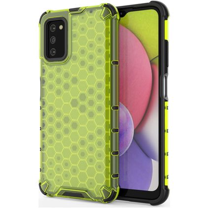 Mobigear Honeycomb Samsung Galaxy A03s Hülle Hardcase Backcover Stoßfest - Grün