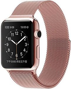 Mobigear Loop Milanaise Apple Watch Armband Magnetverschluss - 49/46/45/44 mm - Roségold