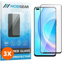 Mobigear Premium HONOR 50 Lite Panzerglas Gehärtetes Glas Displayschutz - Hüllenfreundlich - Schwarz (3er Pack)