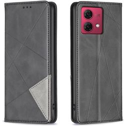 Mobigear Rhombus Slim Motorola Moto G84 Hülle Klapphülle - Schwarz