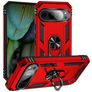 Mobigear Armor Ring Google Pixel 9 Hülle Hardcase Backcover Stoßfest mit Ringhalter - Rot