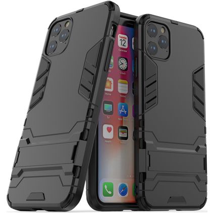 Mobigear Armor Stand iPhone 11 Pro Max Hülle Hardcase Backcover Stoßfest mit Ständer - Schwarz