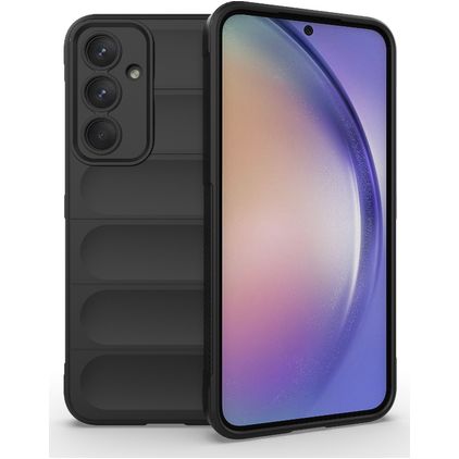 Mobigear Bumpy Samsung Galaxy A35 Hülle Flexibles TPU Backcover - Schwarz
