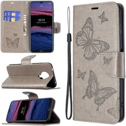 Mobigear Butterfly Nokia G10 Hülle Klapphülle Geldbörse - Grau