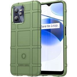 Mobigear Rugged Shield Realme C35 Hülle Flexibles TPU Backcover Stoßfest - Grün