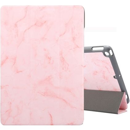 Mobigear Tri-Fold Marble iPad 9 (2021) Hülle Klapphülle + Stifthalter - Pink