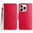Mobigear Flowers iPhone 16 Pro Hülle Klapphülle Geldbörse - Rot