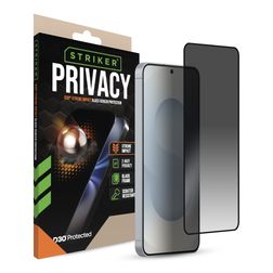 Striker Xtreme Impact Privacy Samsung Galaxy S25 Panzerglas Gehärtetes Glas Displayschutz Privacy - Hüllenfreundlich - Schwarz