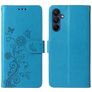 Mobigear Flowers Samsung Galaxy A17 Hülle Klapphülle Geldbörse - Blau