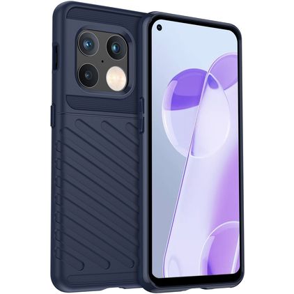 Mobigear Groove OnePlus 10 Pro Hülle Flexibles TPU Backcover - Blau