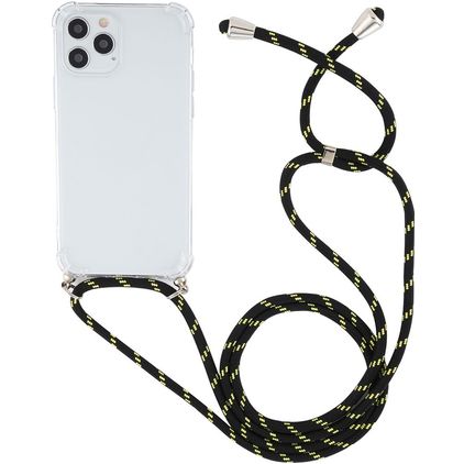 Mobigear Lanyard iPhone 12 Pro Max TPU (flexibel) Handykette - Transparent / Grün