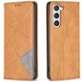 Mobigear Rhombus Slim Samsung Galaxy S24 Hülle Klapphülle - Cognac