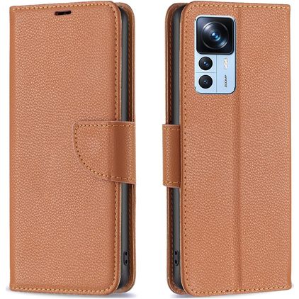 Mobigear Wallet Xiaomi 12T Pro Hülle Klapphülle Geldbörse - Braun